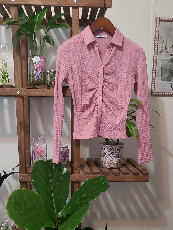 stradivarius Tops - Pink Stretchy Gathered Blouse